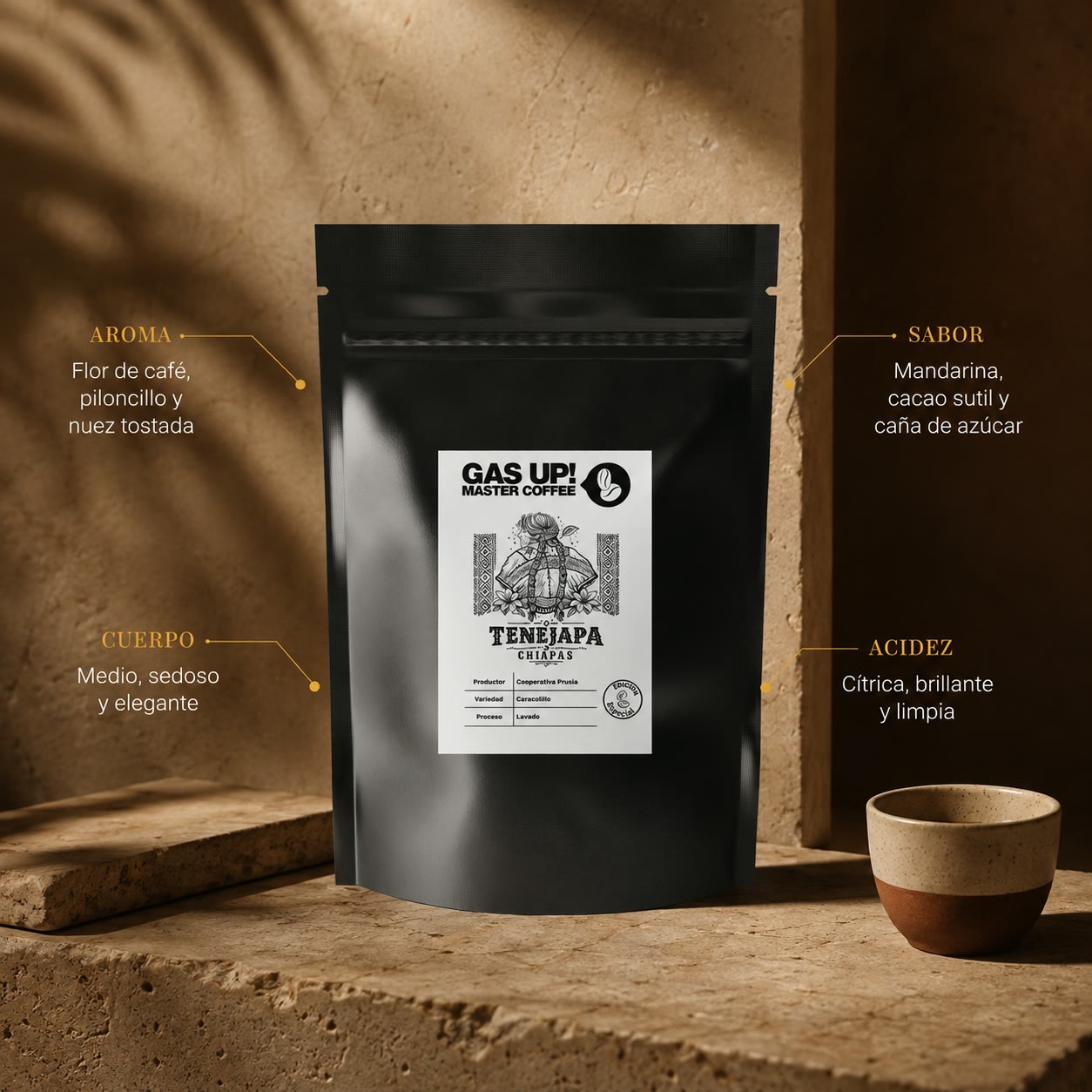 Caracol de Chiapas Edición Especial - Proceso Lavado - GAS UP! MASTER COFFEE