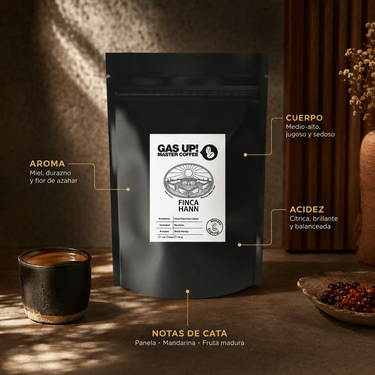 Café Bourbon Enmielado – Finca Hann, Sierra Mixe Oaxaca - GAS UP! MASTER COFFEE