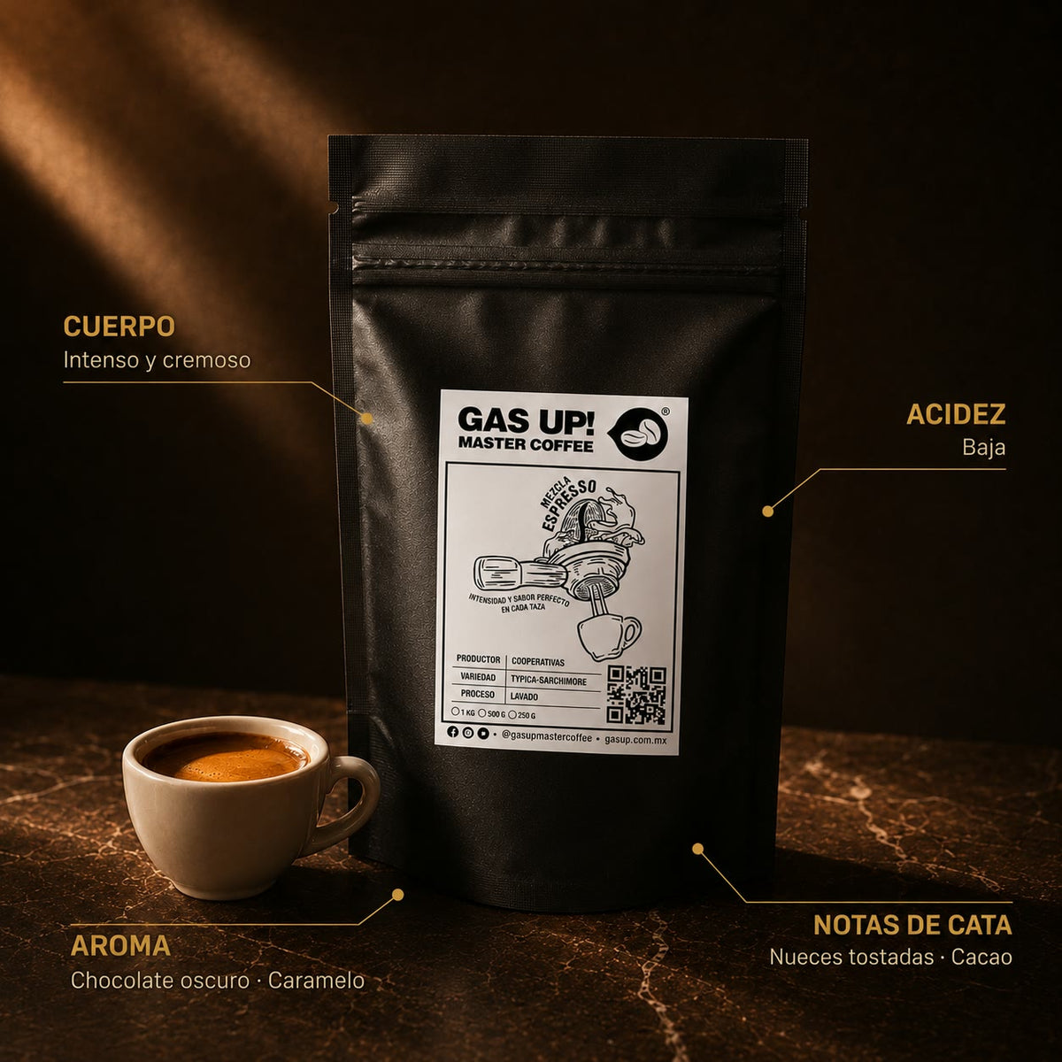 Café para Espresso – Intensidad y Sabor Perfecto en Cada Taza - GAS UP! MASTER COFFEE